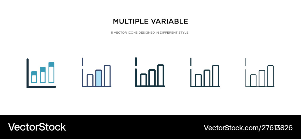 Multiple variable bars data icon in different vector image