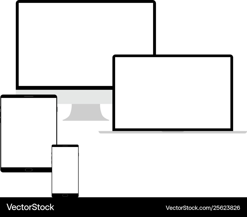 Realistic laptop tablet computer monitor Vector Image