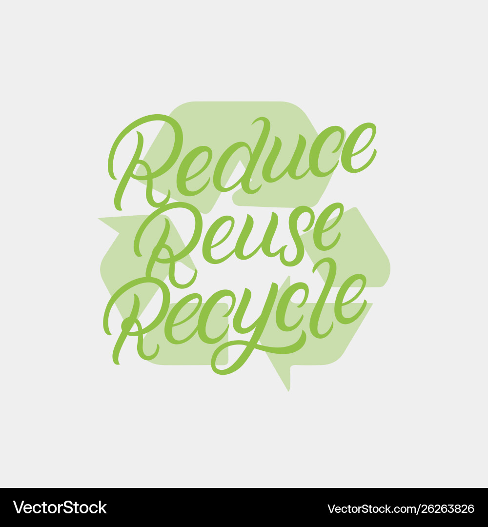 Reduce reuse recycle hand written lettering Vector Image
