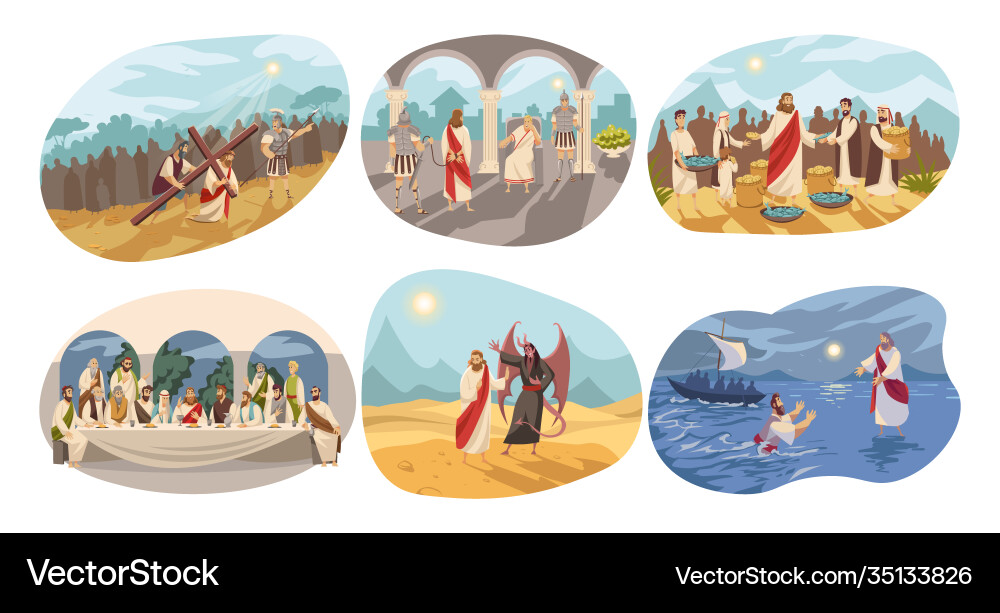 Religion christianity bible set concept Royalty Free Vector