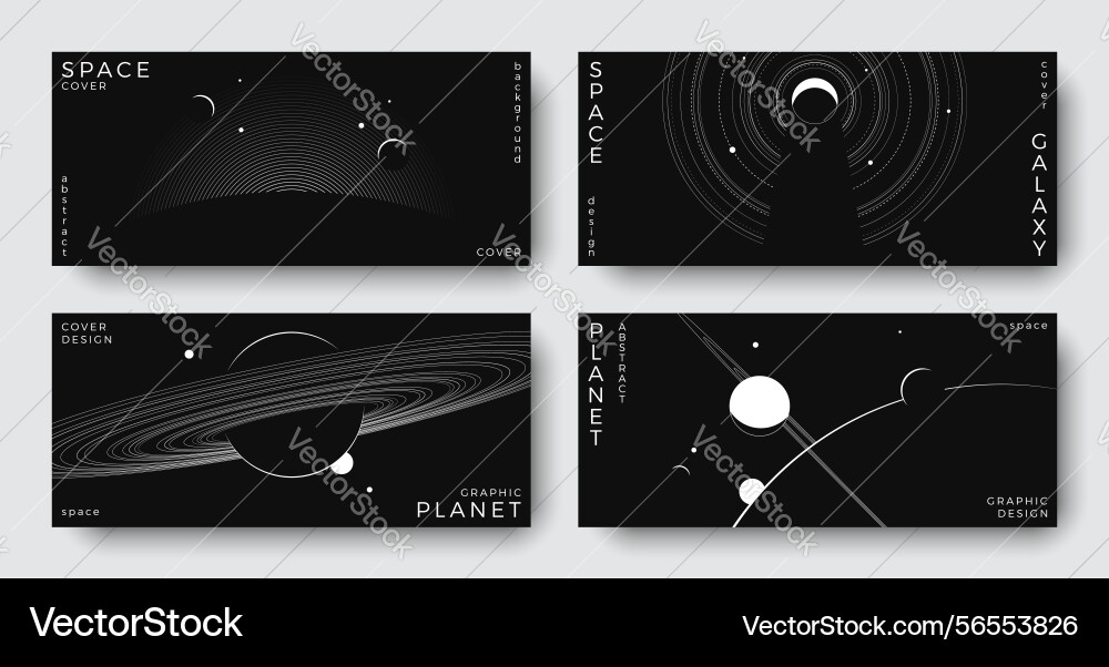 Set of abstract space horizontal backgrounds Set of abstract space horizontal backgrounds vector image