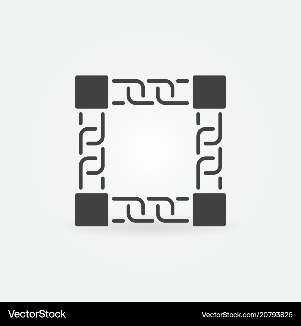 Simple blockchain technology icon or sign Vector Image