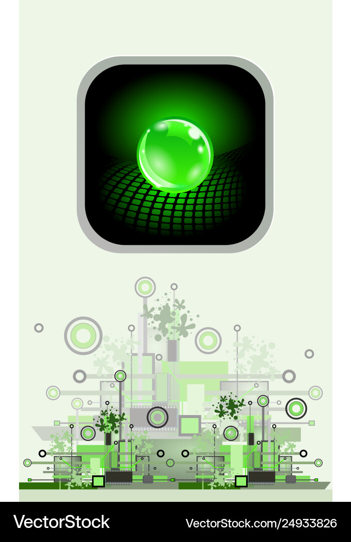 Sphere as button hi-tech abstract background vector image