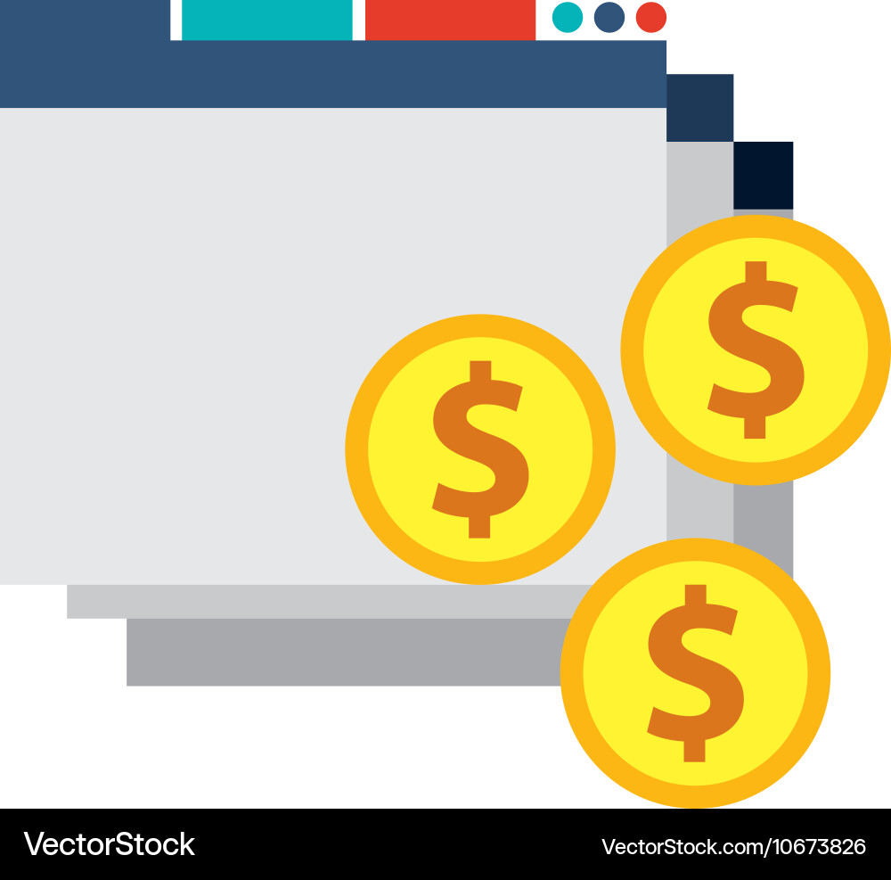 Template web page with seo icon Vector Image