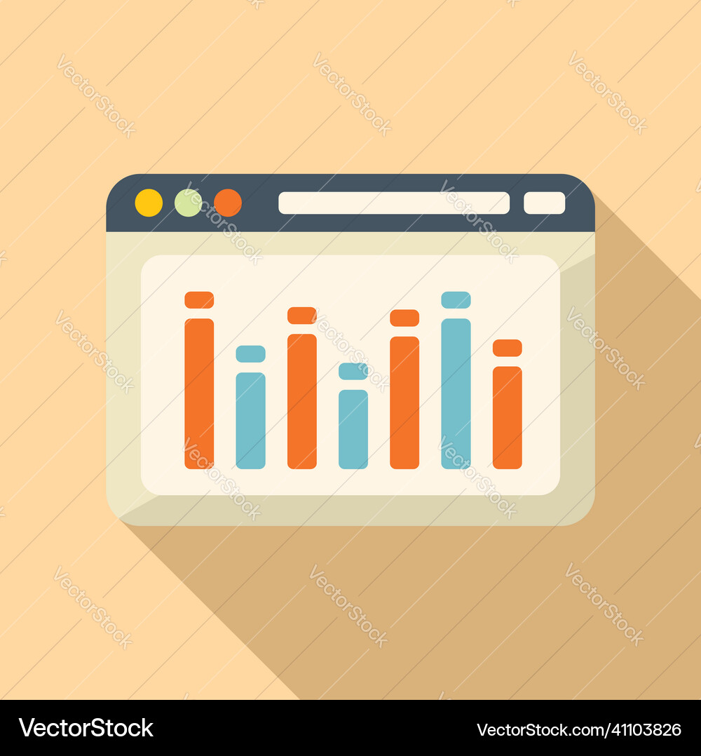 Web page report icon flat paper data Web page report icon flat paper data vector image
