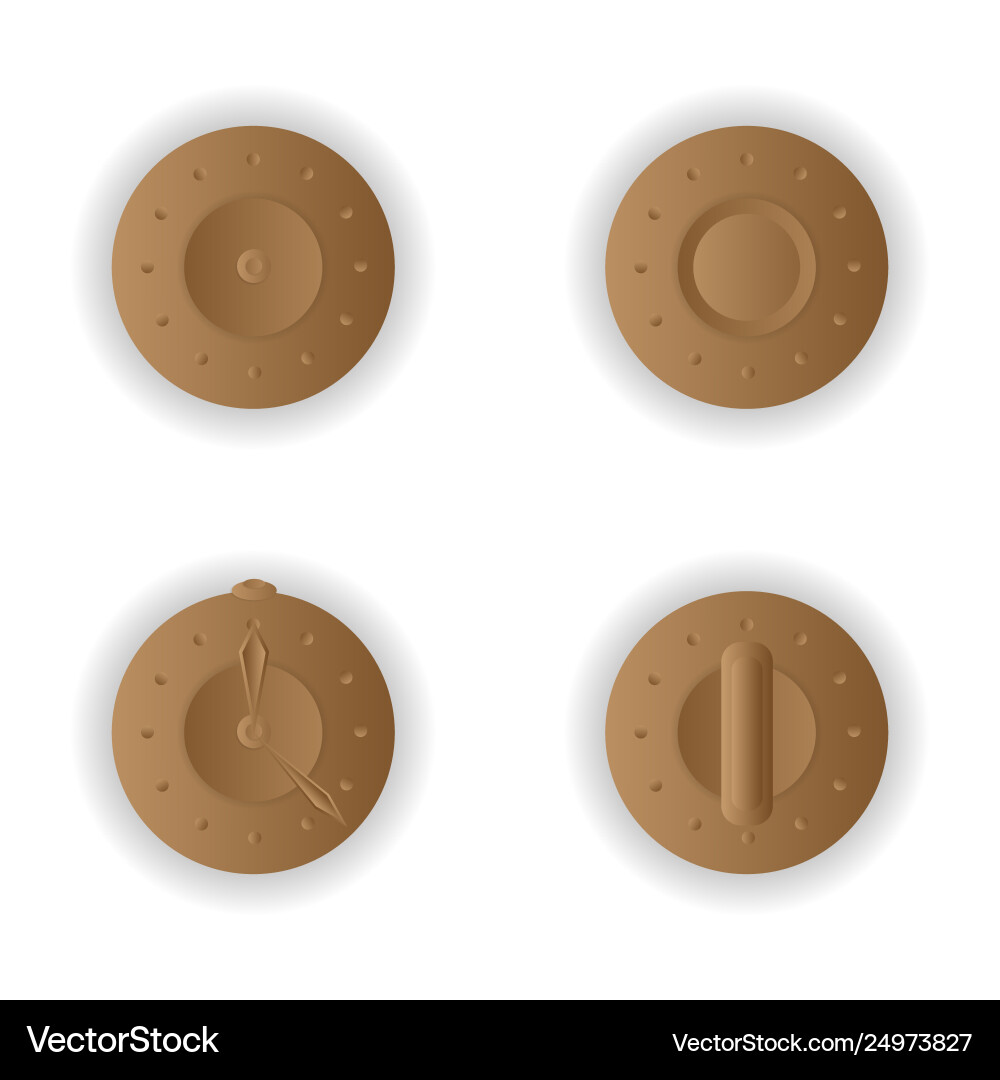 A set toggle switches on and off A set toggle switches on and off vector image
