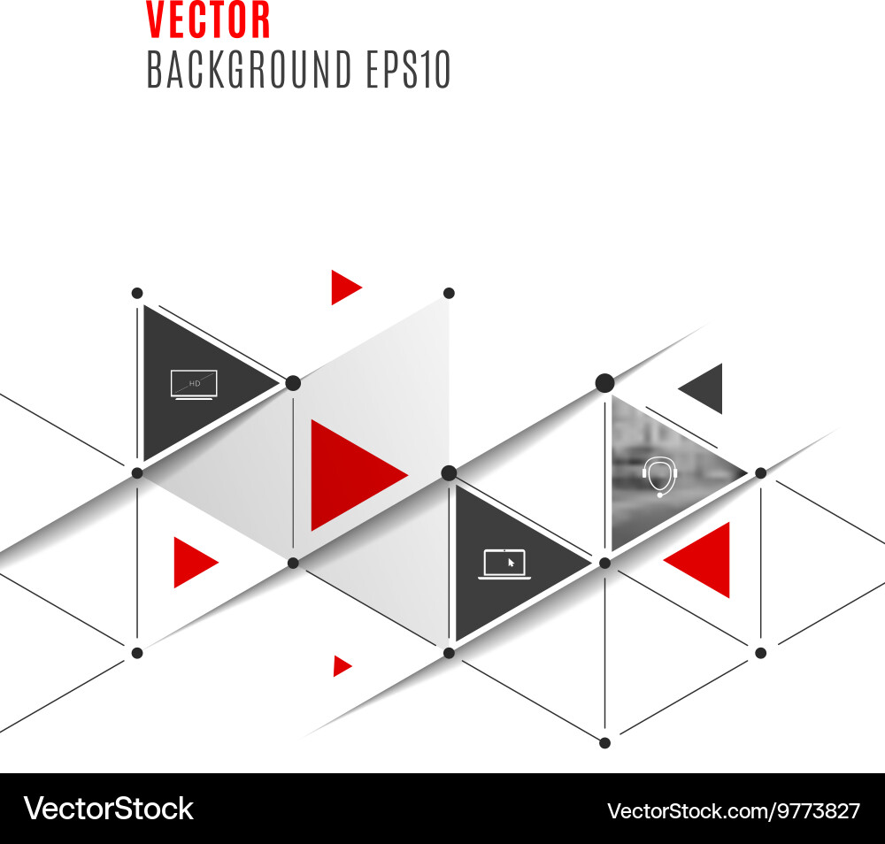Abstract background template with triangles vector image