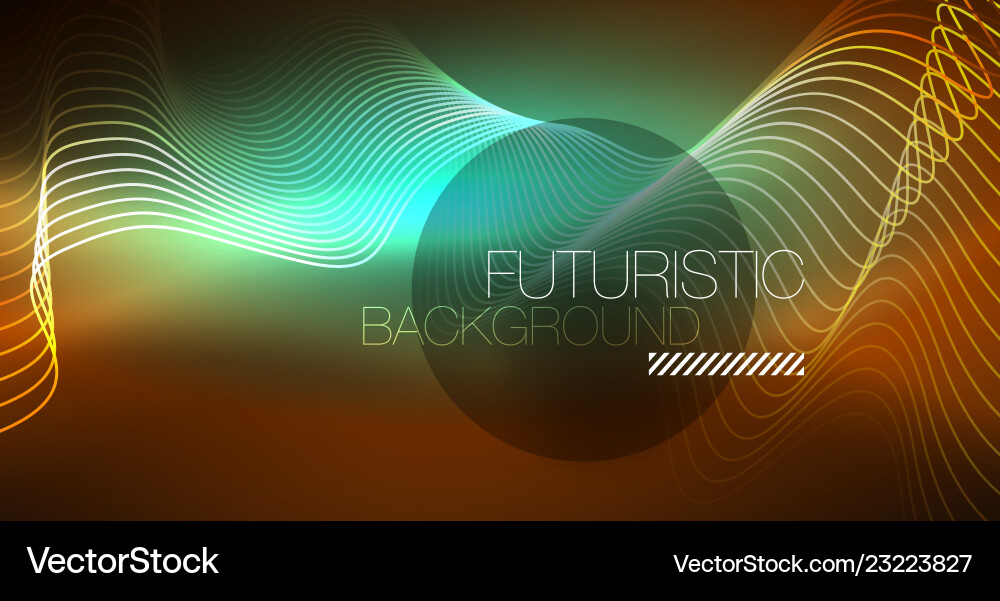 Abstract shiny glowinng color wave design element Vector Image