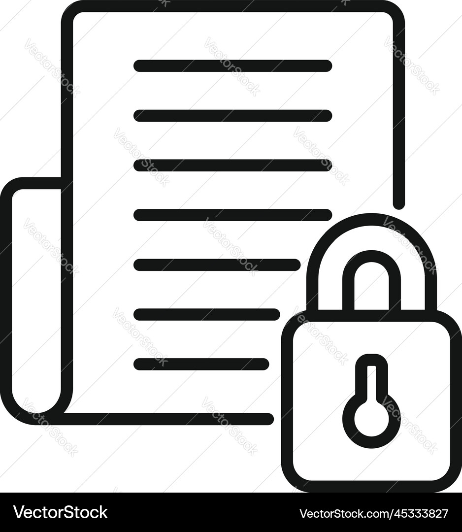 Cipher document icon outline data Cipher document icon outline data vector image