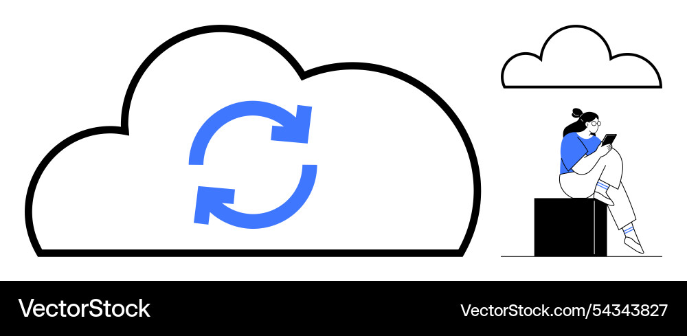 Cloud-Daten synchronisieren mit Benutzerzugriff Informationen Cloud-Daten synchronisieren mit Benutzerzugriff Informationen Vektorbild