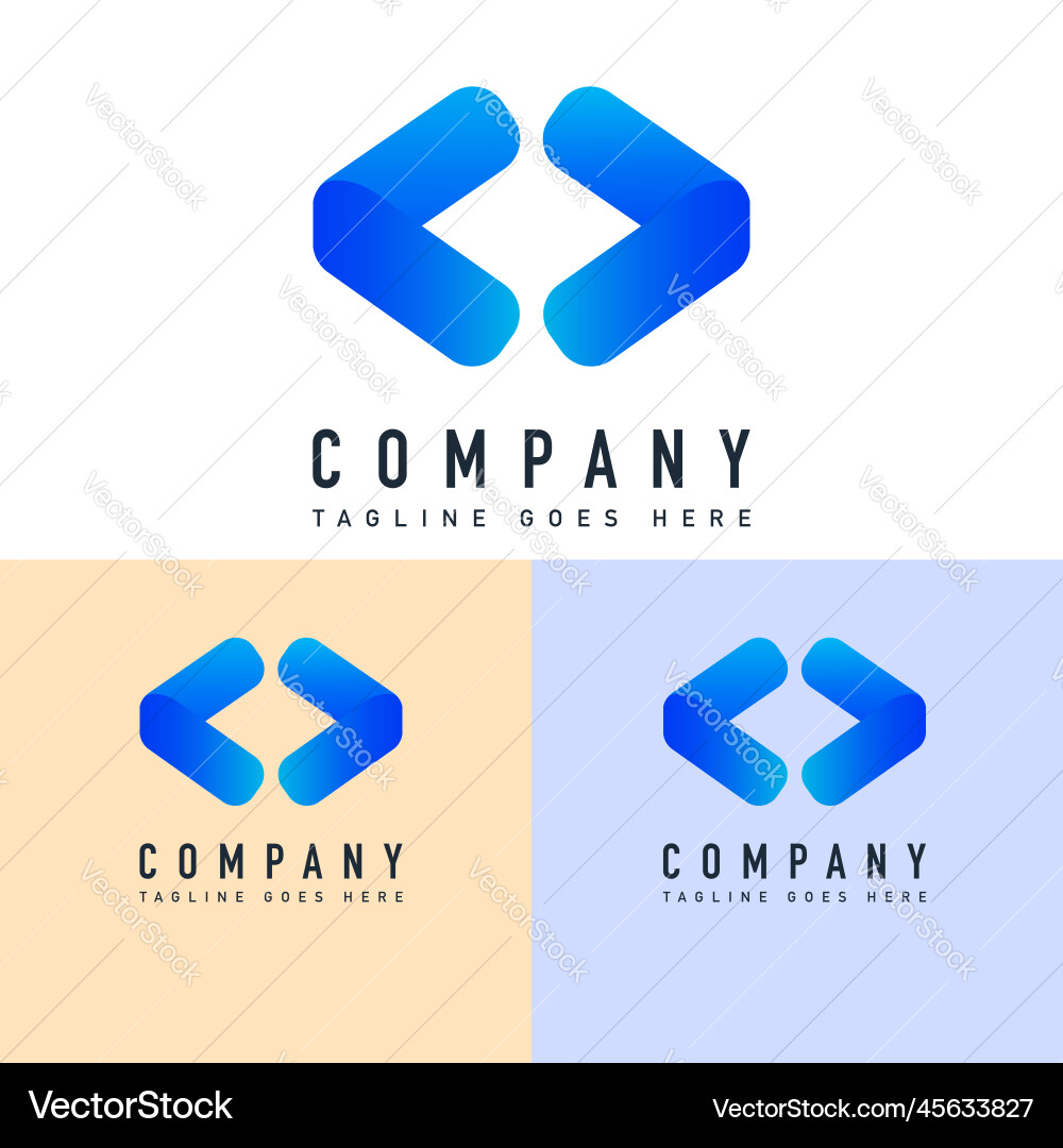 Coder logo template business corporate sign vector image