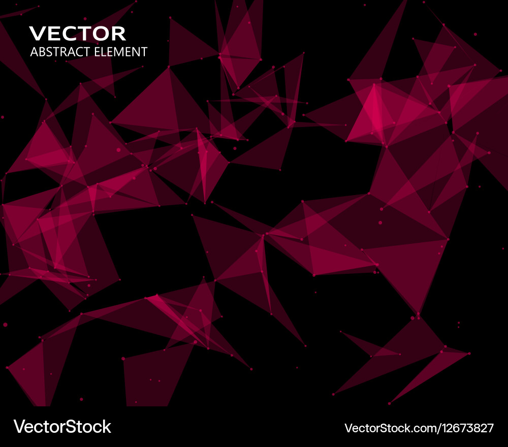 Digital background with red geometric particles vector image