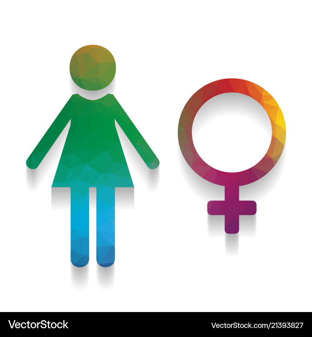 Female sign colorful icon Royalty Free Vector Image