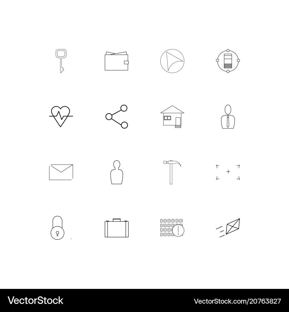 Internet of things linear thin icons set outlined vector image