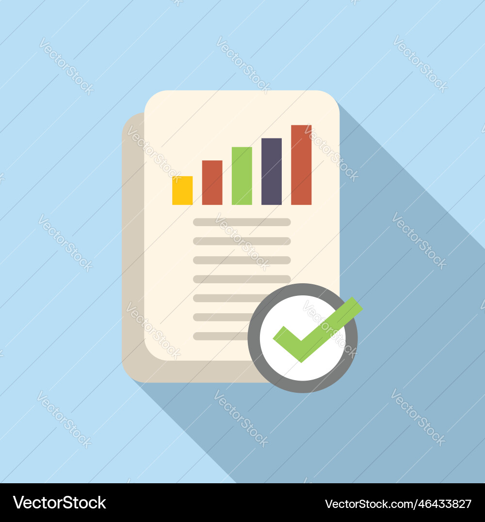 Paper report icon flat document data Paper report icon flat document data vector image