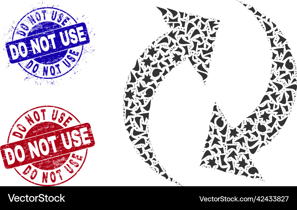 Refresh mosaic of debris with do not use distress Refresh mosaic of debris with do not use distress vector image