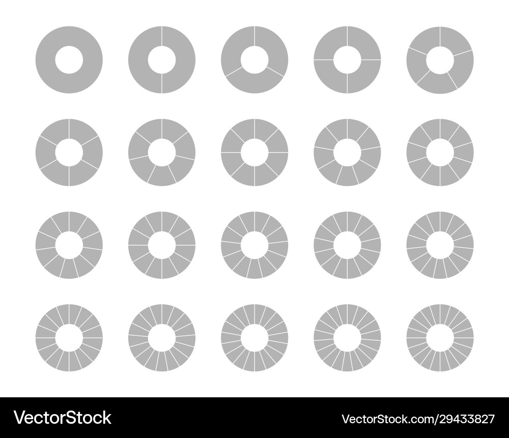Segmented Circle Set - Isolated vector image