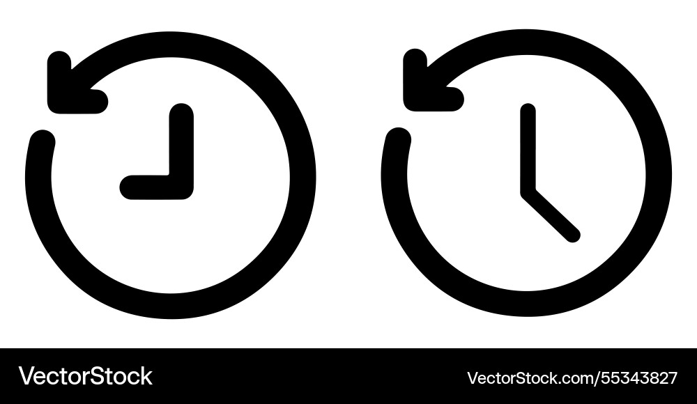 Simple clock icons representing time management vector image