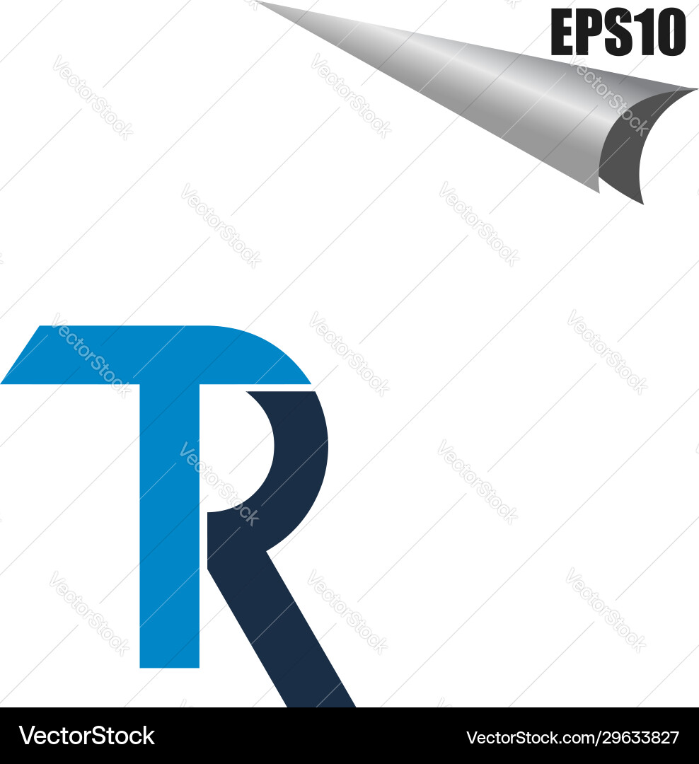 Simple tr initial monogram design template vector image