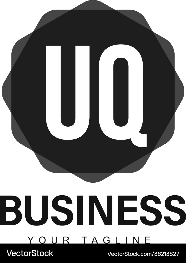 Uq initial a logo design with abstract style Uq initial a logo design with abstract style vector image