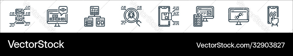 User experience line icons linear set quality User experience line icons linear set quality vector image