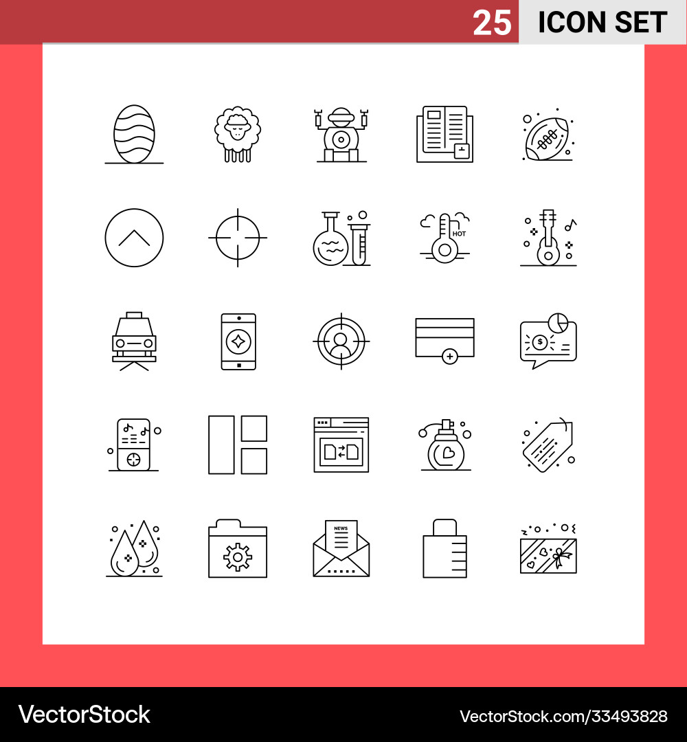 25 universal lines set for web and mobile Vector Image