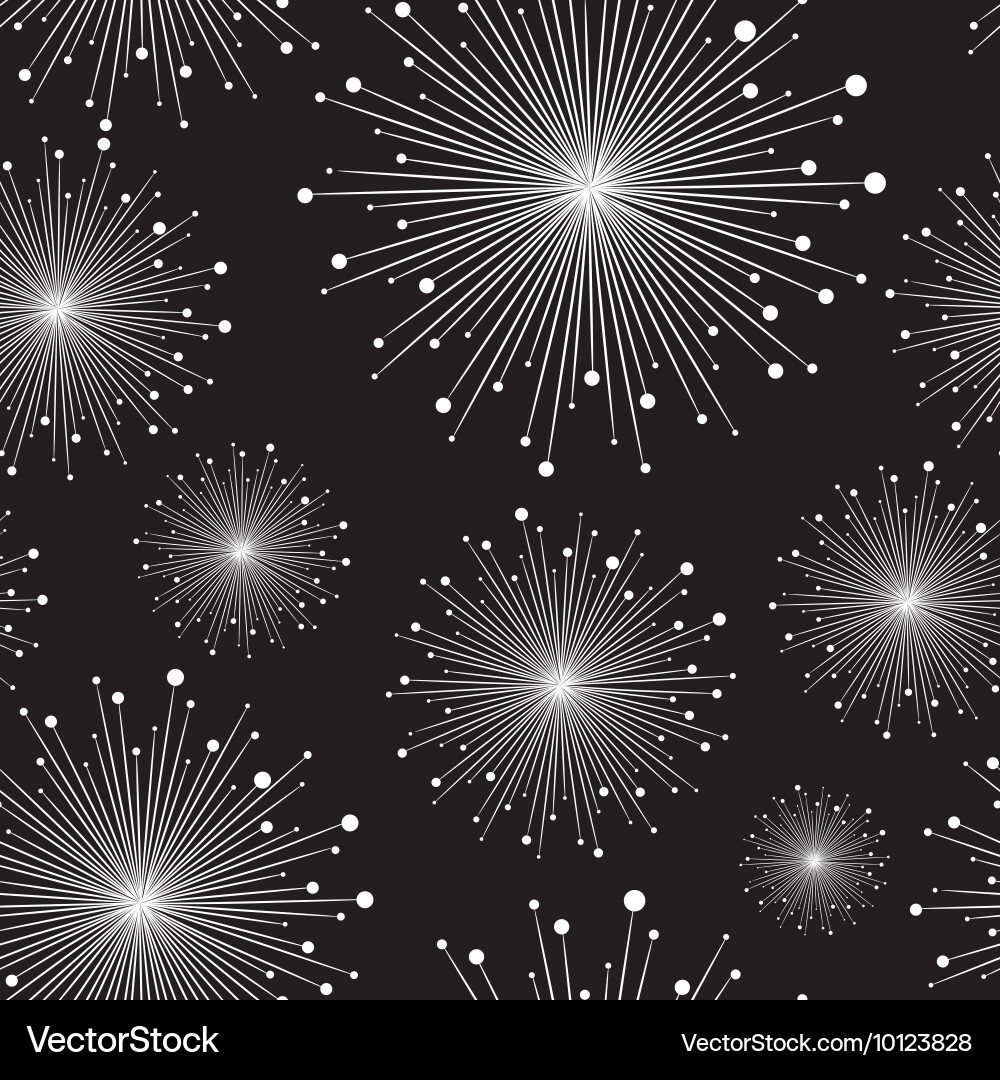 Abstract Seamless Pattern - White on Black Vector Image