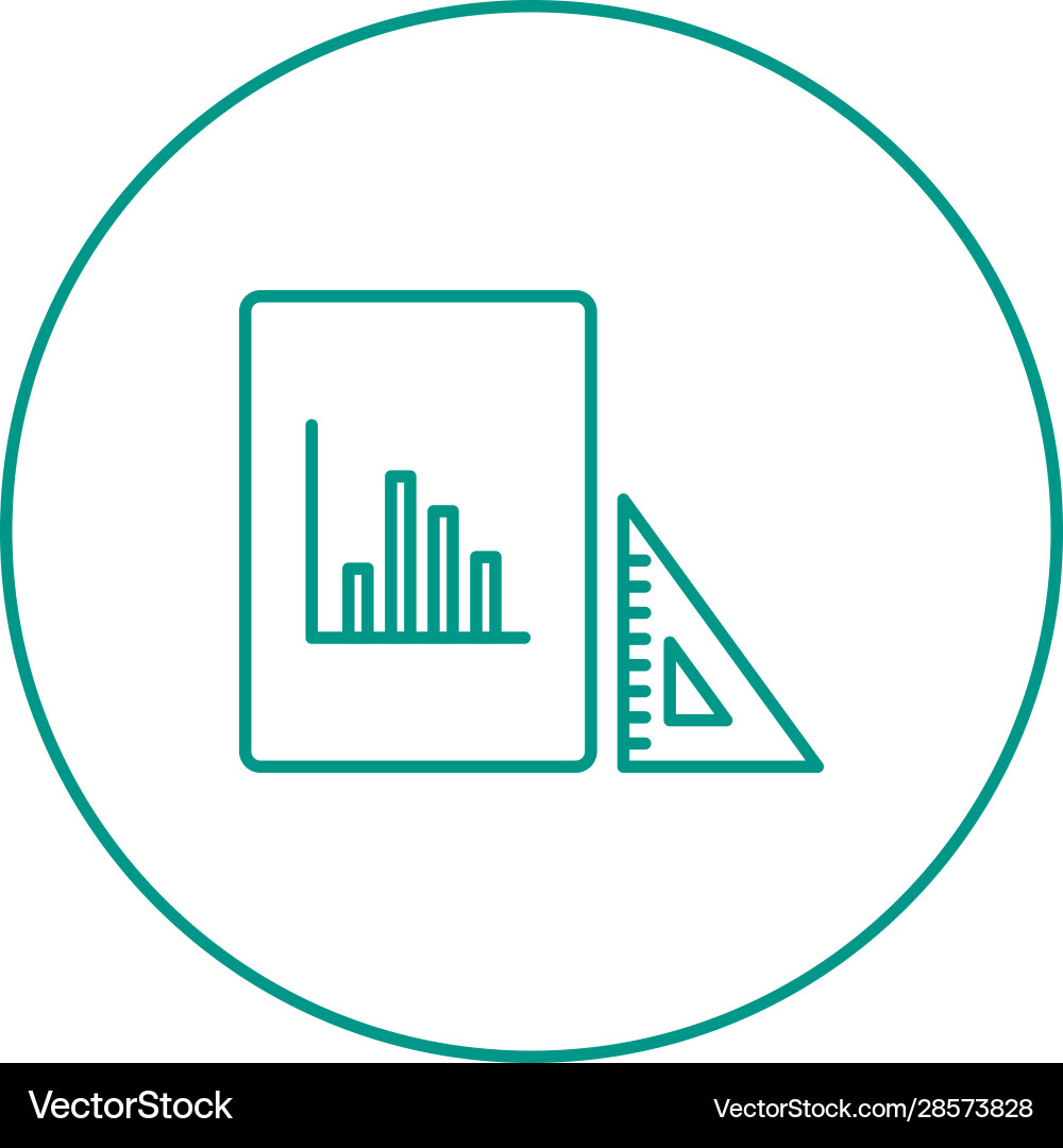 Beautiful set square graph line icon Vector Image