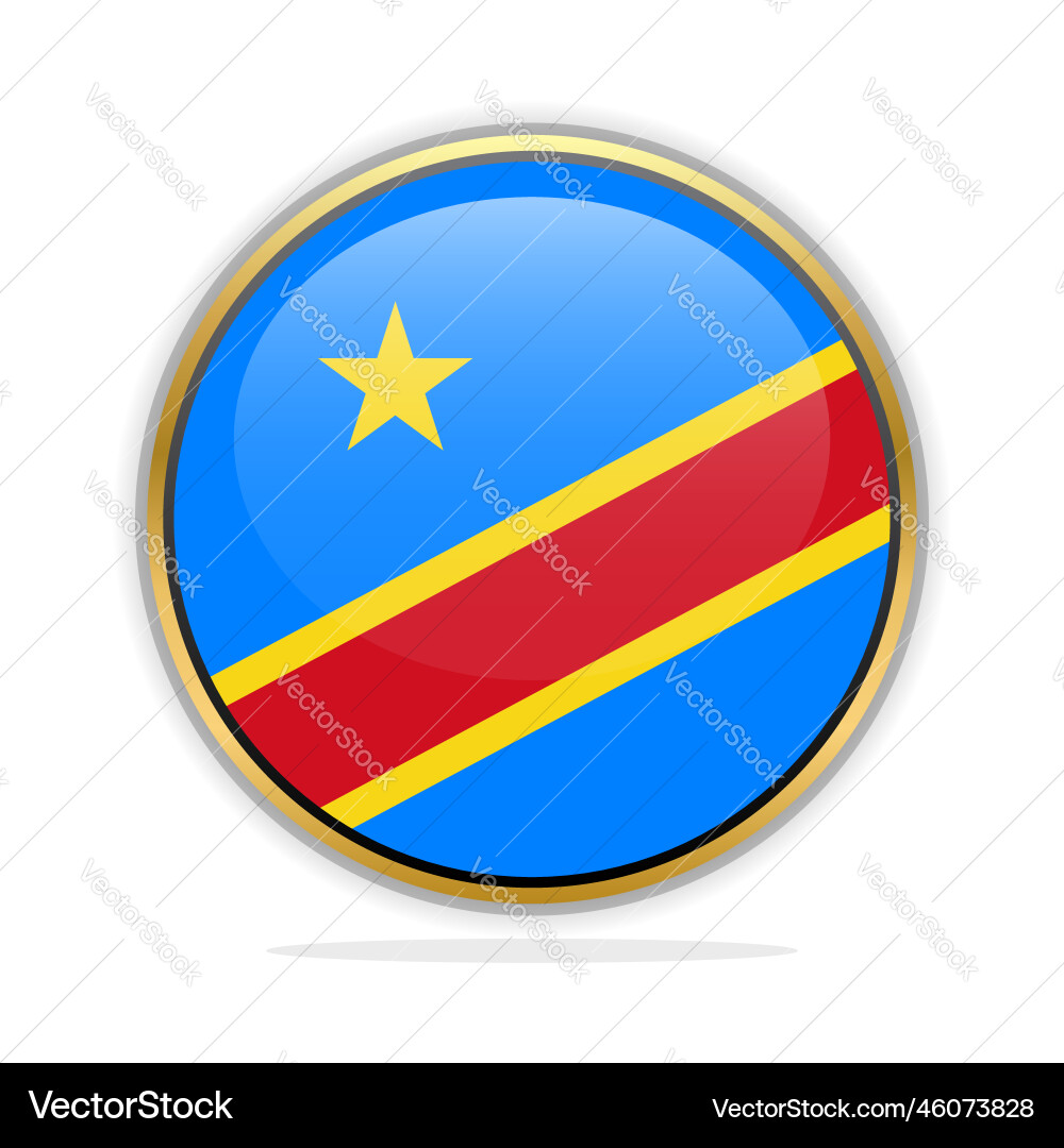 Button flag design template congo Vector Image