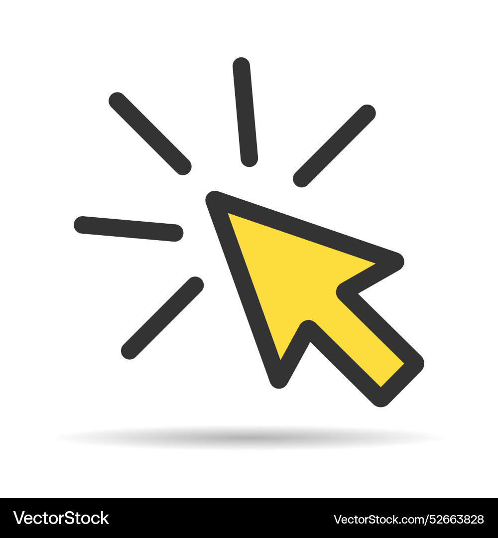 Click arrow mouse shadow icon web button cursor Click arrow mouse shadow icon web button cursor vector image