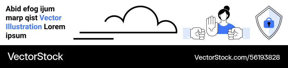 Cloud computing security concept with shield Cloud computing security concept with shield vector image