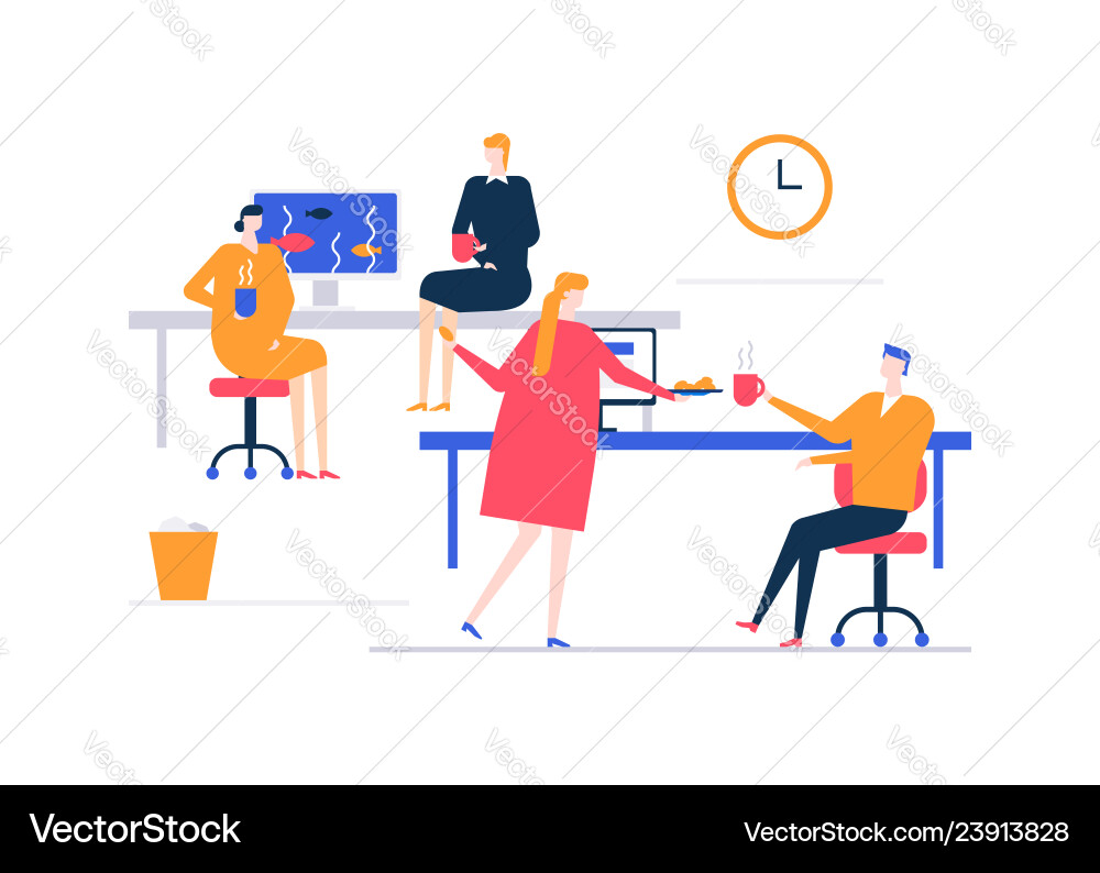 Coffee break - flat design style colorful vector image