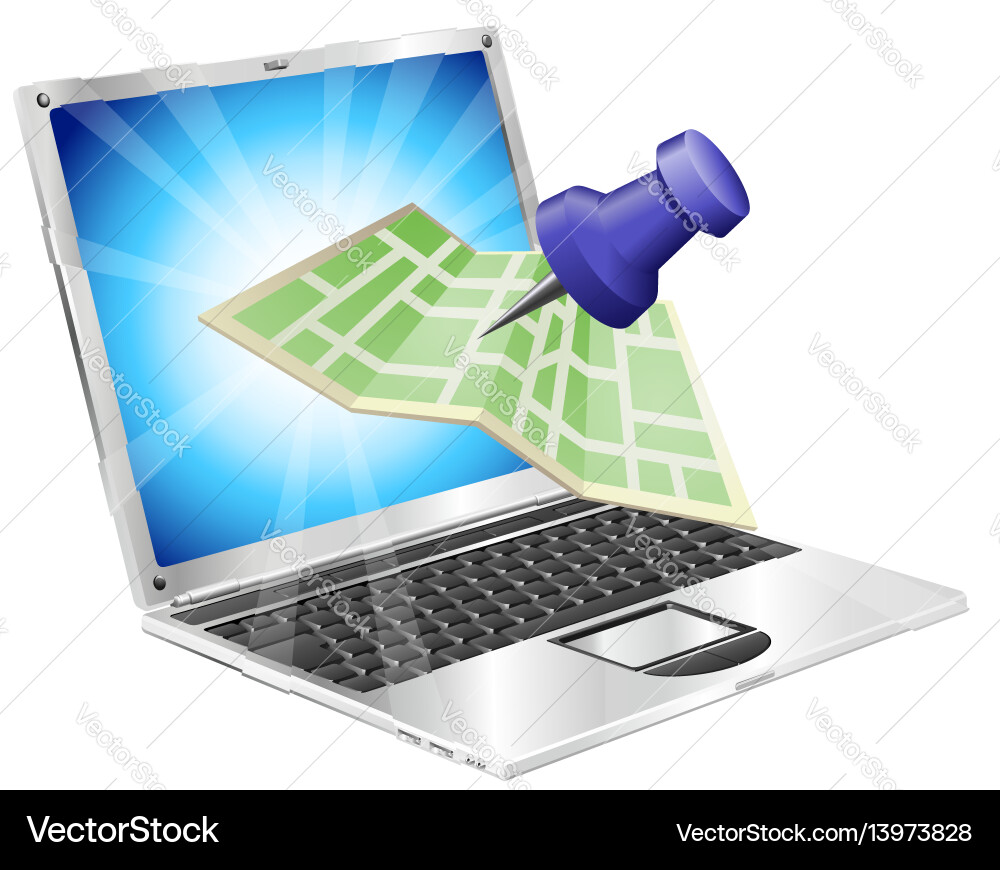 Computer map concept Computer map concept vector image
