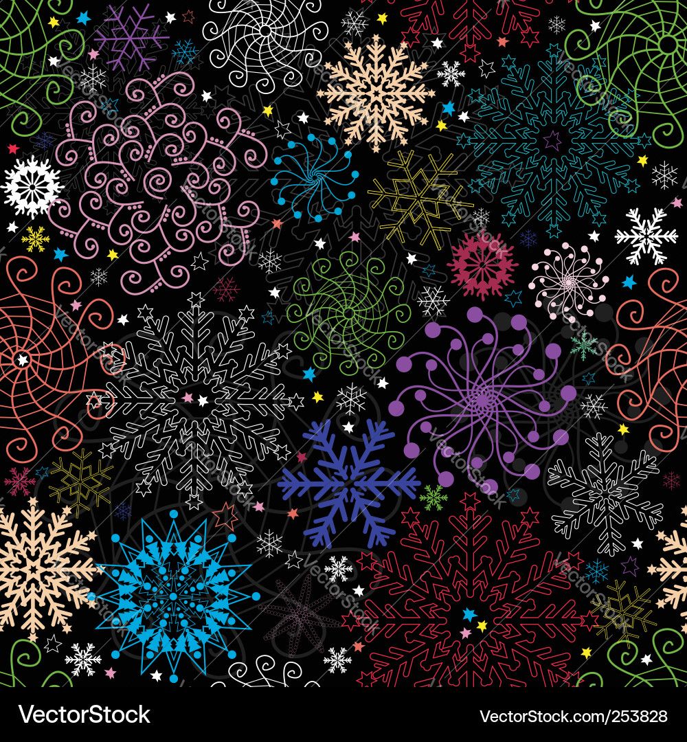 Dark Snowflake Winter Pattern Vector Image