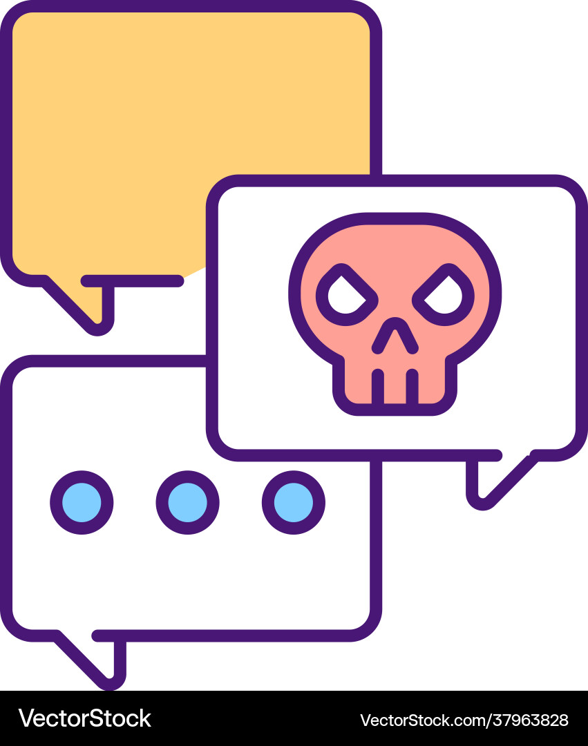 Detecting and blocking rude comments rgb color Detecting and blocking rude comments rgb color vector image