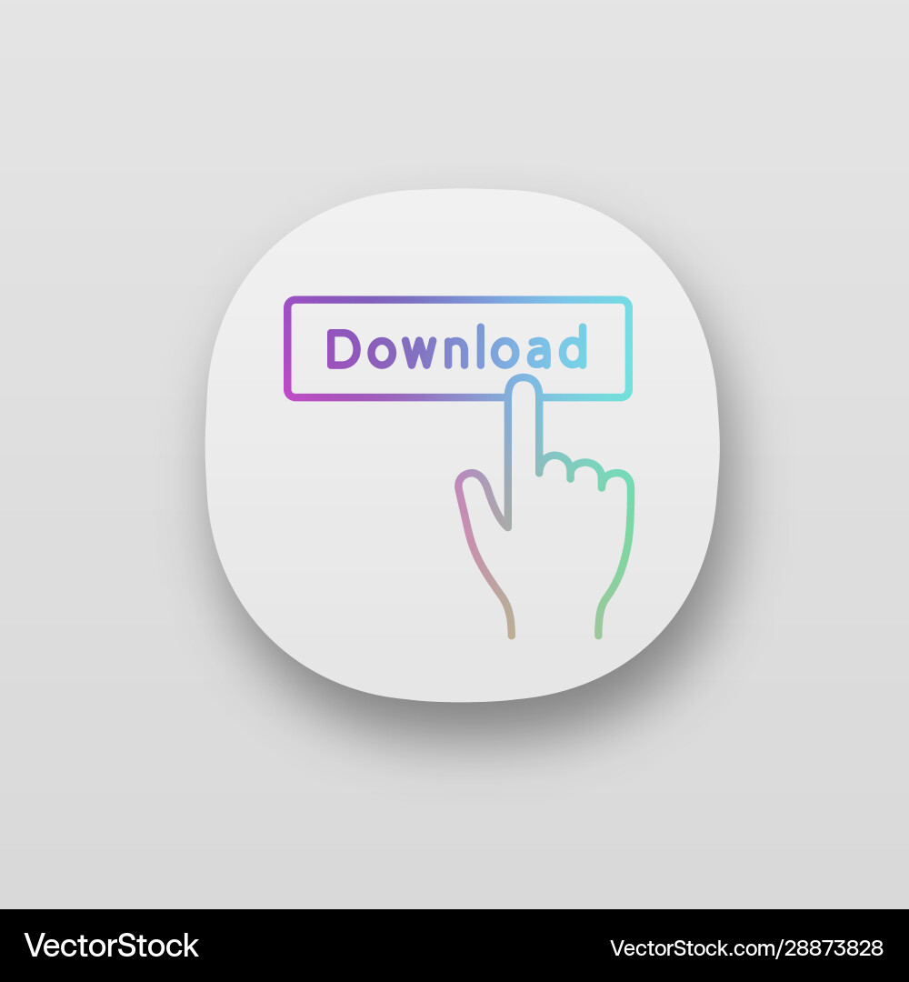 Download button click app icons set Download button click app icons set vector image