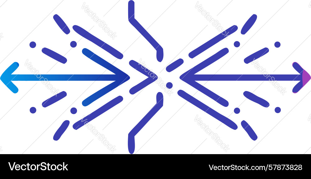 Dynamic abstract burst of arrows symbolizing Vector Image