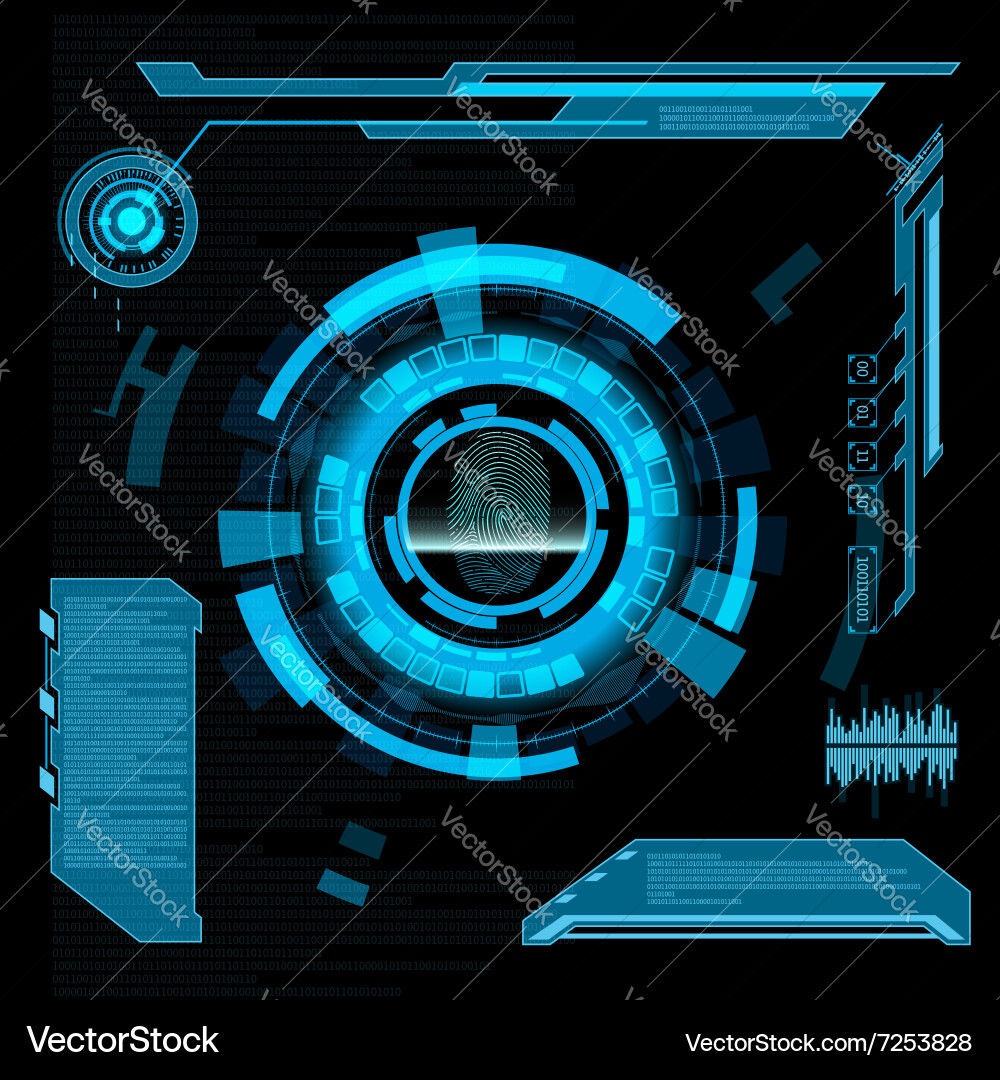Fingerprint Scan Interface HUD vector image
