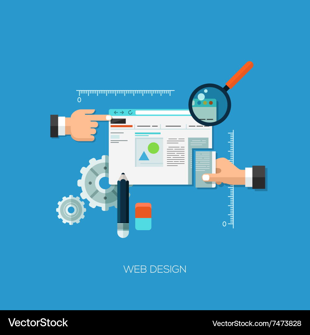 Flat concept for web design vector image