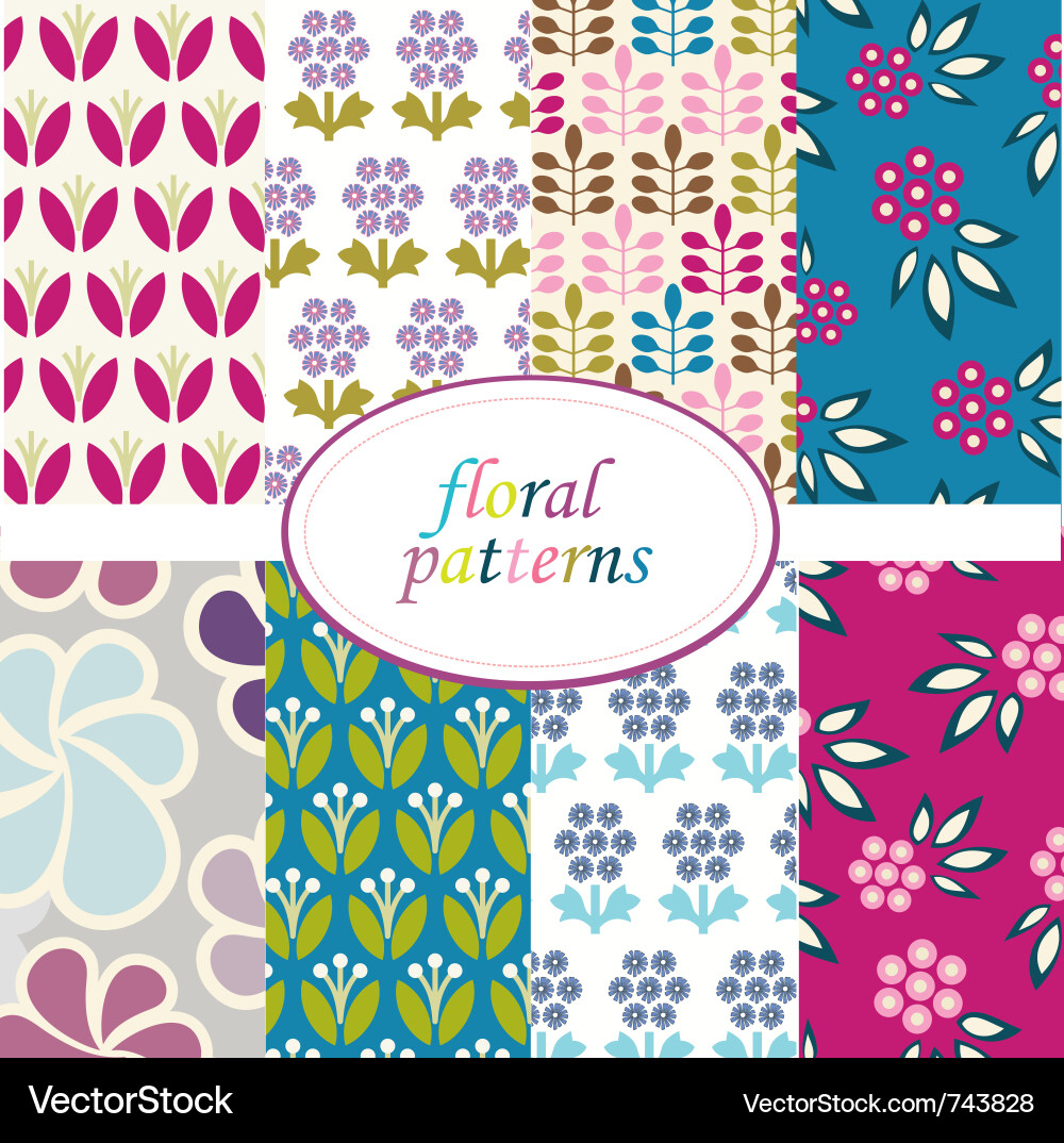 Floral Pattern Collection vector image