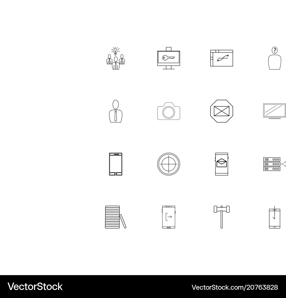 Internet of things linear thin icons set outlined Vector Image
