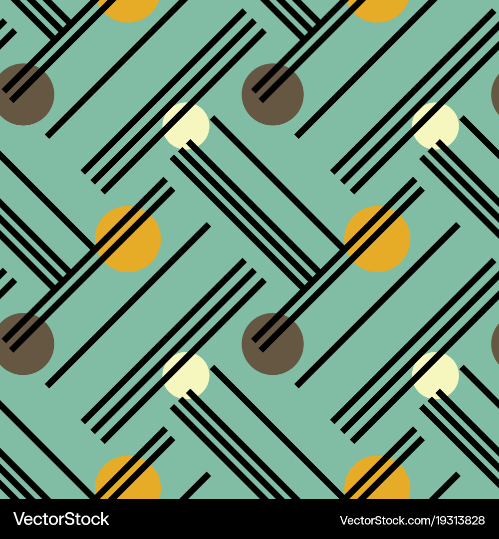 Irregular lines and circles diagonal seamless Vector Image