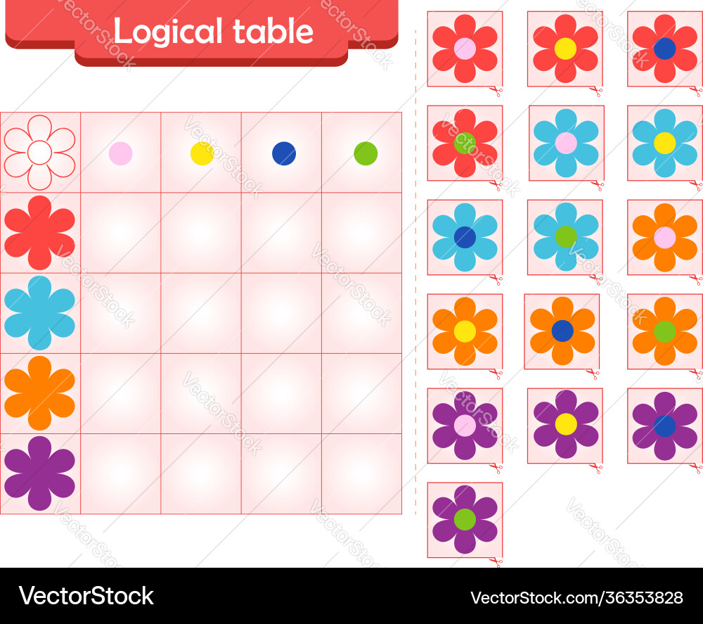 Logic puzzle game for children Logic puzzle game for children Vector Image