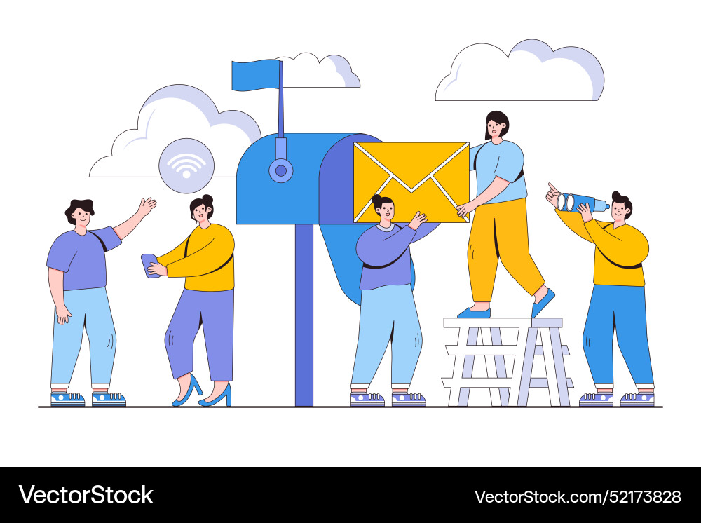 Mailbox letters receiving and sorting lettersweb Vector Image