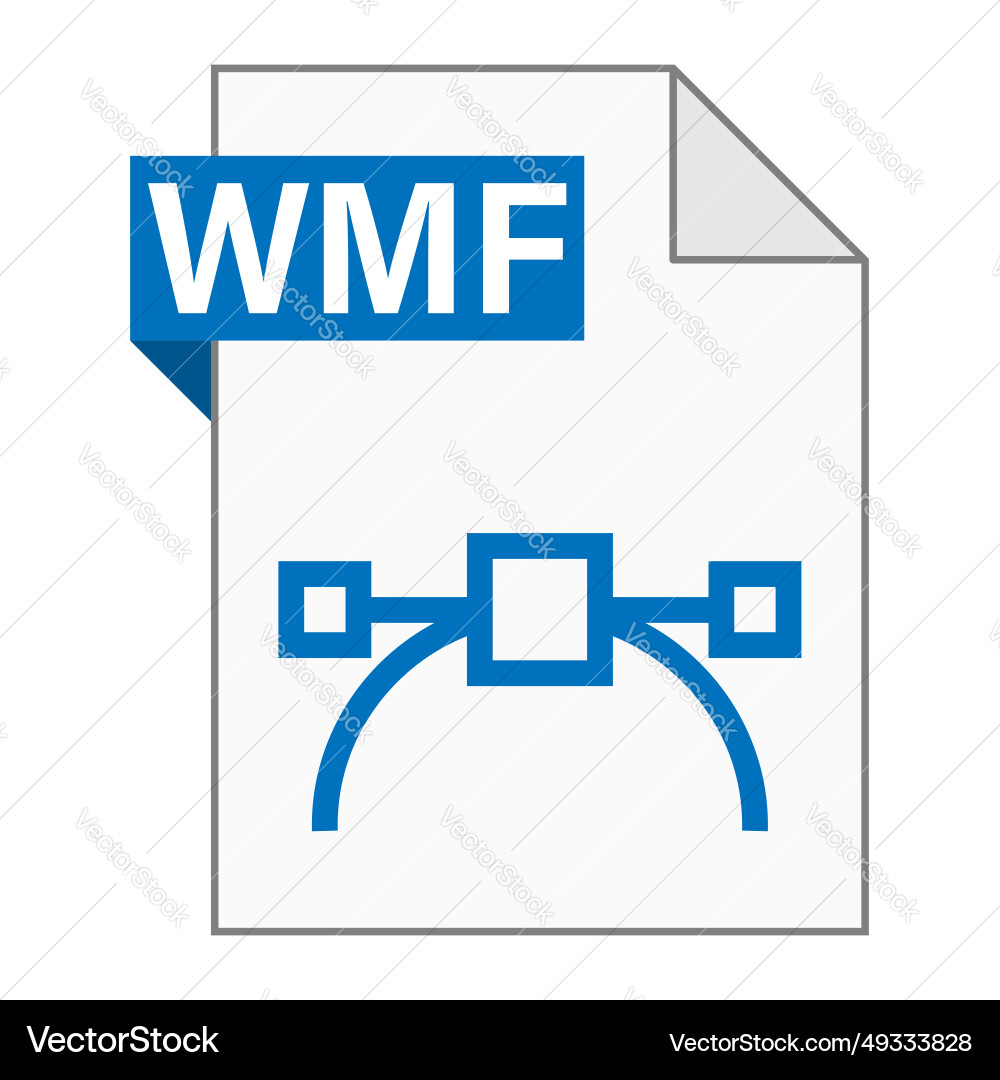 Modern flat design of wmf file icon for web Vector Image