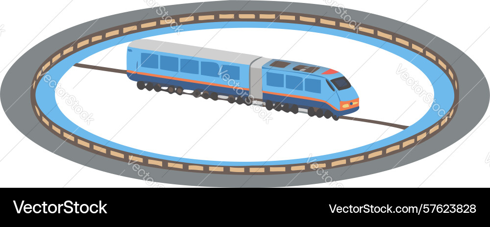 Rapid circular train dynamic urban transit loop vector image