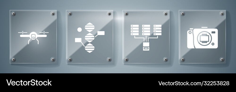 Set mirrorless camera server data web hosting Set mirrorless camera server data web hosting Vector Image