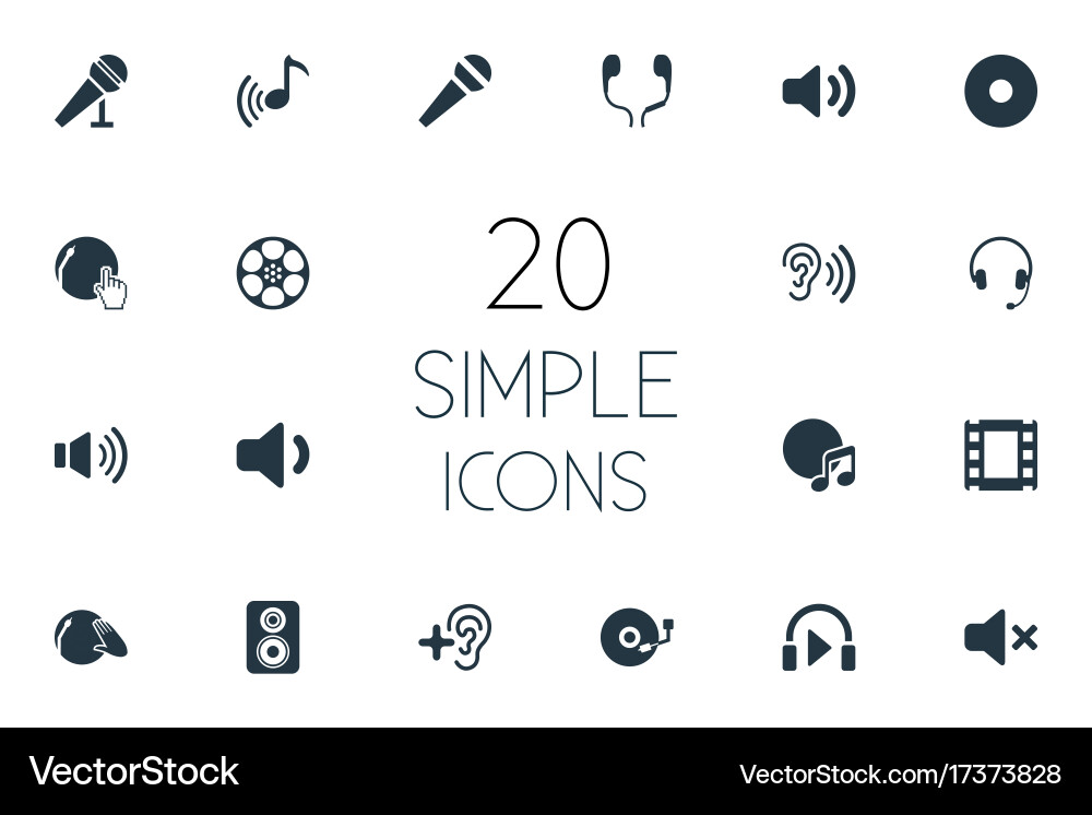 Set of simple music icons Vector Image