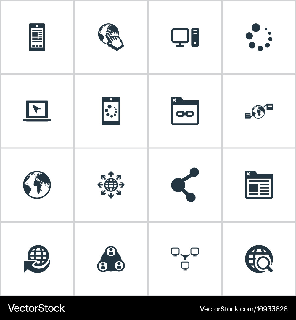 Set of simple web icons Vector Image