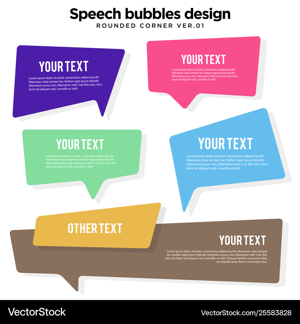 Speech bubble set in colorful variation Speech bubble set in colorful variation Vector Image